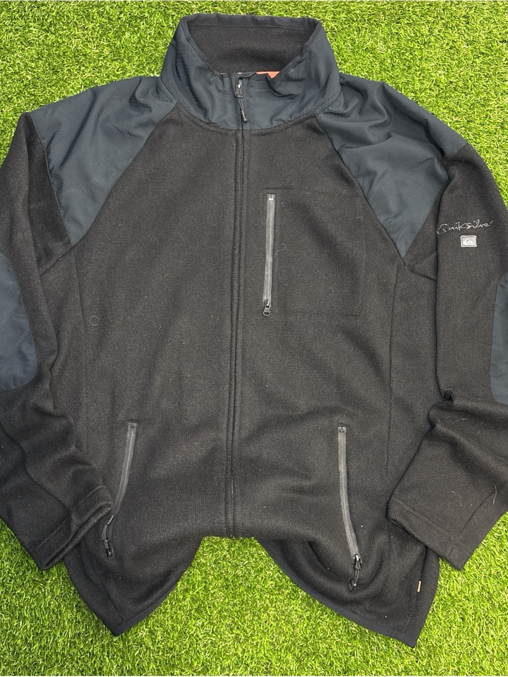 Quiksilver Men's Black Lightweight Jacket with Contrast Panels